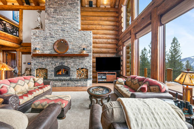 Inspiration for a rustic living room remodel in Other