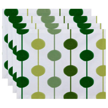 Brady Beads, Stripe Print Placemat, Set of 4, Green
