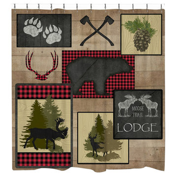 Laural Home Lumberjack Plaid Lodge Shower Curtain