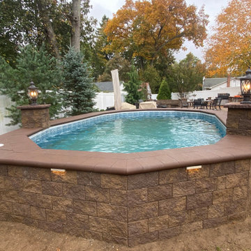 Above Ground Pool Patio - Kings Park, NY #longisland #outdoorliving
