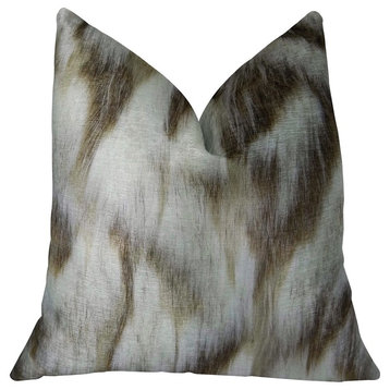 Sassy Tibet Fox Ivory Beige Handmade Luxury Pillow, 26"x26"