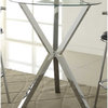 Coaster Glass Top Round Pub Table in Chrome
