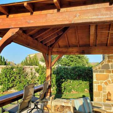 Covered Patio & Fireplace in Aliana