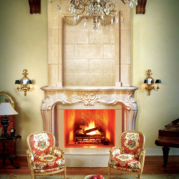 FRENCH STYLE CAST STONE FIREPLACE MANTELS
