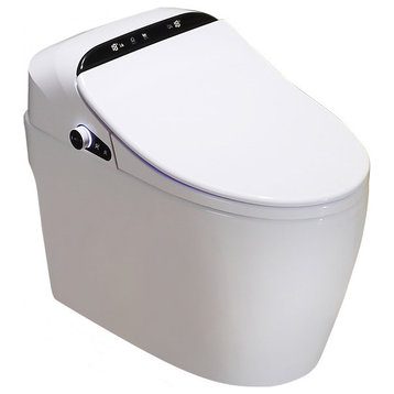 Smart One-Piece 1.27 GPF Floor Mounted Elongated Toilet and Bidet with Seat, White