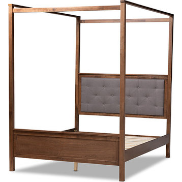 Natasha Platform Canopy Bed - Gray, Walnut Brown, King