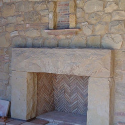 Santa Barbara Sandstone Fireplace Surround and Wall Veneer - Bricks And Masonry
