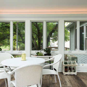 A Nature-Infused Home Addition with Ambient Lighting