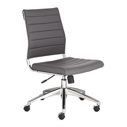 Euro Style - Axel Low Back Armless Gray Office Chair - Bar Stools And Counter Stools