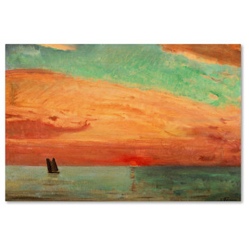 Fujishima Takeji 'Sunrise Over The Eastern Sea' Canvas Art, 24 x 16