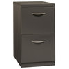 Hirsh 23-in Deep Mobile Pedestal File 2-Drawer File/File. Arch Pull. Charcoal