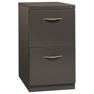 Hirsh 23-in Deep Mobile Pedestal File 2-Drawer File/File. Arch Pull. Charcoal