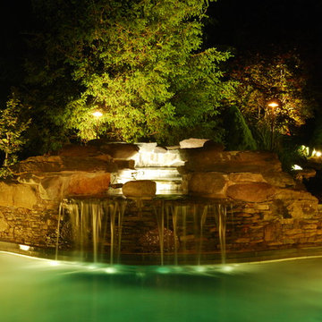 Artistic Night Lighting ~ Affordable Lawn Sprinklers and Lighting