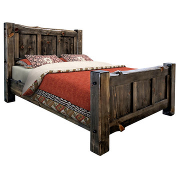 Big Sky Collection Live Edge Panel Bed, Queen, Jacobean Stain