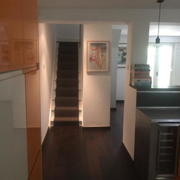 Grey Carpet to Stairs with Black Whipping