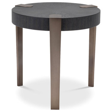 Charcoal Gray Oak Veneer Side Table | Eichholtz Oxnard