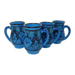 Le Souk Ceramique - Large Stoneware Mugs, Set of 4, Sabrine Design - Mugs