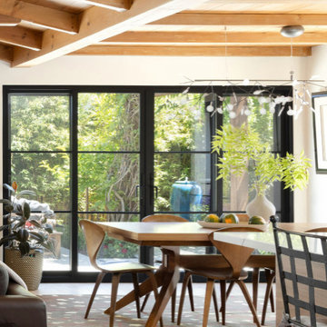 Modern Dining Space with Natural Light and Organic Accents