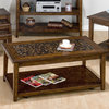 Baroque Brown Cocktail Table With Mosaic Tile Inlay