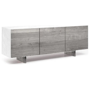Michela Sideboard, Solid Gray Ash Door Panels and Legs With Body