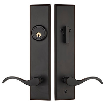 Verano Entry Door Lock Handleset With Chelsea Lever, Antique Black