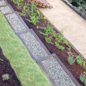 Custom Outdoor Steps--Wood with Gravel