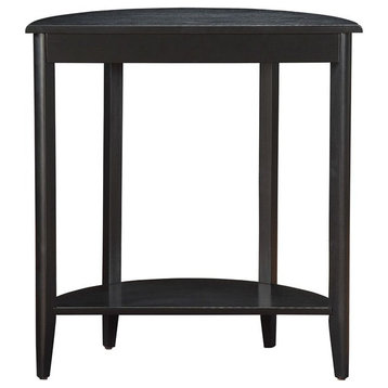 ACME Elcee Half Moon 1-Drawer Wooden Console Table with Bottom Shelf in Black