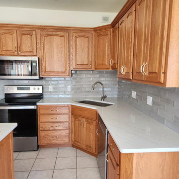 Kitchen Remodel With New Countertops and Backsplash