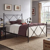 Queen Size Platform Bed, Metal Frame With Double X Headboard & Footboard, Black
