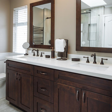 En suite Wainscoting and Oil Rubbed Bronze Renovation in Langley BC