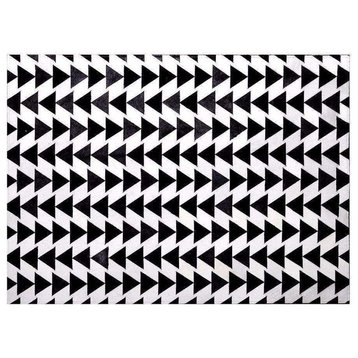 Poshrug Black White Triangle Cowhide Rug, 6x9