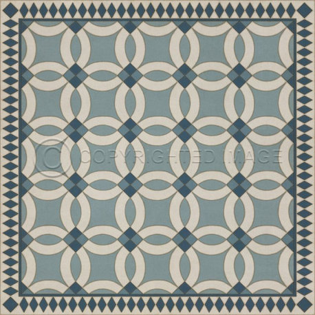 Vintage Vinyl Floorcloth Mats, American Folk Art Museum Wedding Ring, 48x48