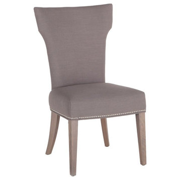 Quincy Warm Gray Linen Dining Chairs, Set of 2