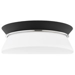 Mitzi by Hudson Valley Lighting - Cath 1-Light Flush Mount, Polished Nickel/Black, Opal Etched Glass - Cath is a sleek and sophisticated flush mount that  adds visual interest to any space she cozies up in.