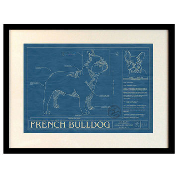 Animal Blueprint Art, French Bulldog