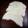 Thick and Shaggy Faux Fur Sheepskin Accent Rug / Off White, 30"x48"