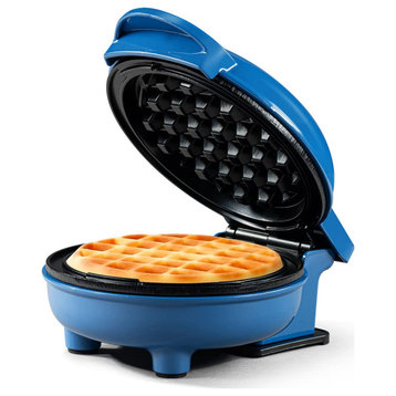Personal Non-Stick Waffle Maker, Black - 4-inch Waffles in Minutes., Blue