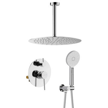 Ceiling Mounted 2-Function Shower System, Rough, Valve, Chrome