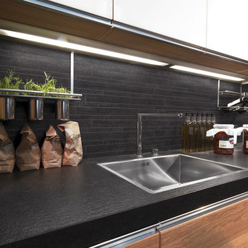 Charcoal Mosaic Kitchen Splashback