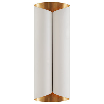 Selfoss Large Sconce in Plaster White and Gild