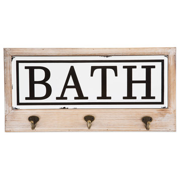 DII Vintage Enamelware Tile Bath Hook Sign