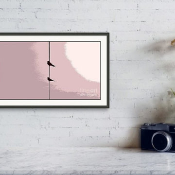 Paint Our Skies Pink Framed Print - Frame Matte Black - Shape Natural