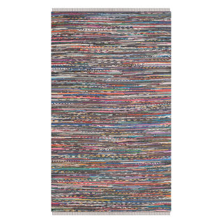 Safavieh Rag 4' Square Hand Woven Cotton Rug, Rust, 10'0