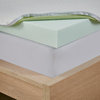 Clean Spaces 3" Green Tea Mattress Topper, Cooling Removable Cover, Full