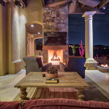 North Scottsdale Modern Backyard with Negative Edge Pool