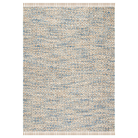 Safavieh Natural Fiber Collection NF822 Rug, Natural/Blue, 9'x12'