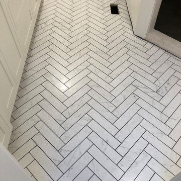Chevron tile floor