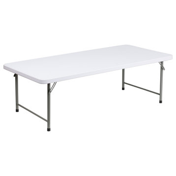 30"x60"x19" Kid's Granite White Plastic Folding Table