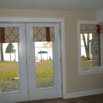 Roman Shades with Accent Stripes