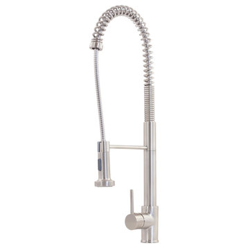 Novatto Commercial Style Pull-out Kitchen Faucet, Brushed Nickel